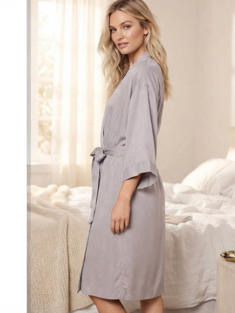 DREAM ANGELS SATIN JACQUARD DUSTER ROBE XS/S